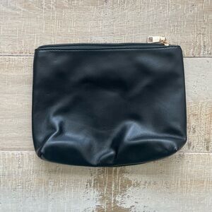 Antik Kraft Black Vegan Leather Cosmetic Bag Toiletries Pouch Travel Case